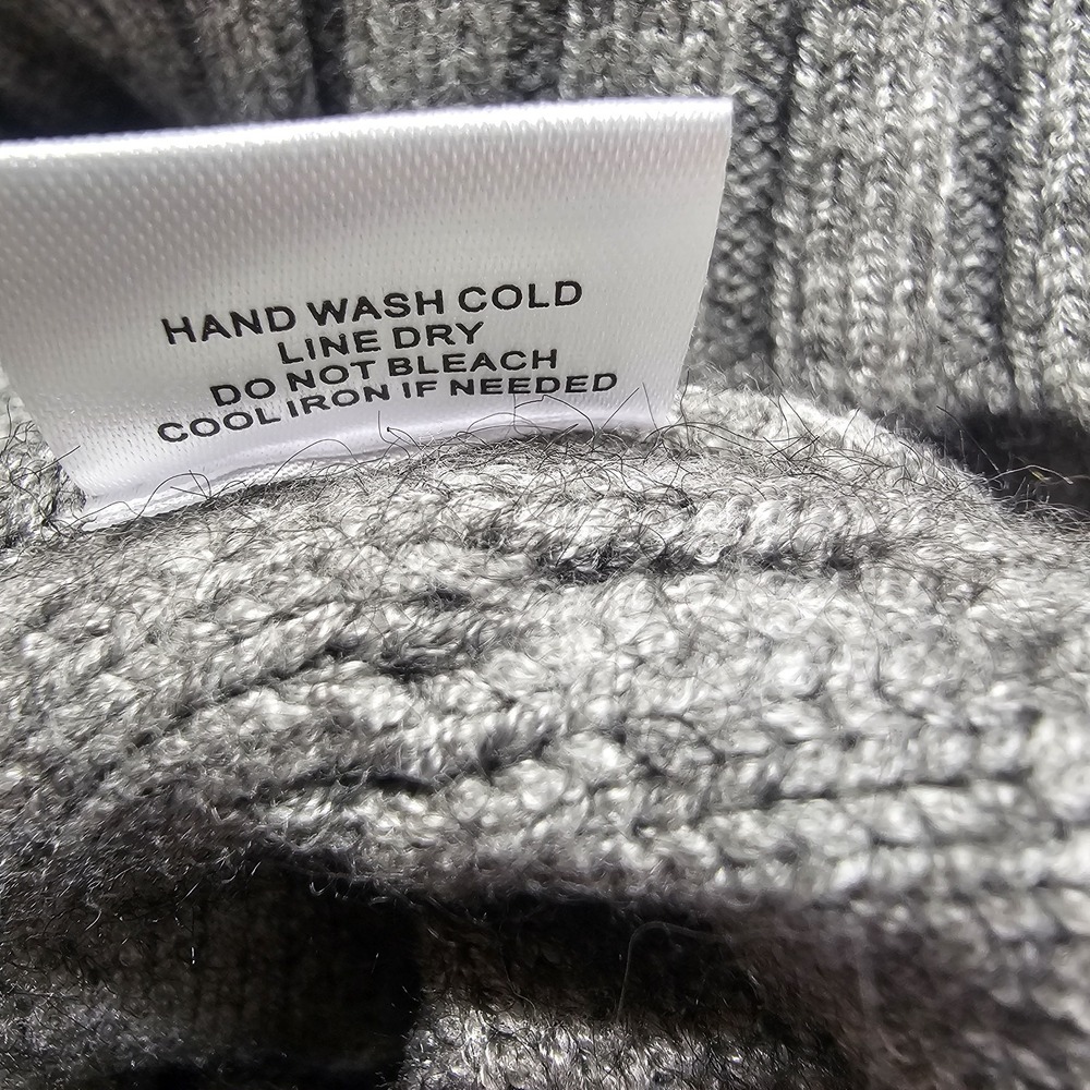 NWT Evereve Harlow‎ Pullover Cable Sweater Women's XS Gray Faux Leather Sleeve - Picture 6 of 6